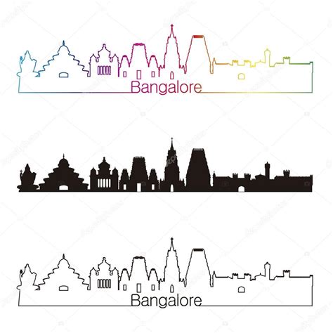 Bangalore skyline linear style with rainbow Stock Vector Image by ©paulrommer #87675816