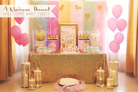 Kara's Party Ideas Glittery Unicorn Welcome Baby Party | Kara's Party Ideas