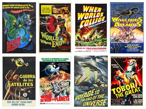 Sci-fi Horror Movie Posters, Vintage Retro Classic Movie Poster Bundle ...