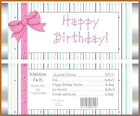 Free Happy Birthday Candy Bar Wrapper Template - Template 1 : Resume ...