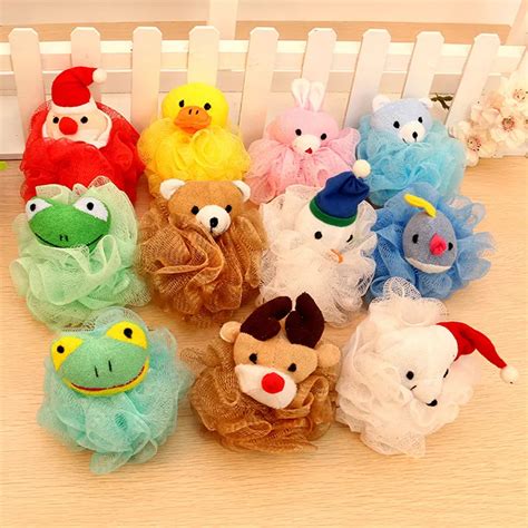 Animal Cartoon Bath Ball Child Body Exfoliate Puff Sponge Mesh Shower Balls Bath Puff Bathroom ...