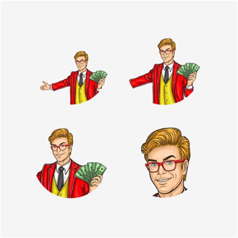 Set Of Vector Illustration Mens Pop Art Round Avatars Icons, Avatar ...