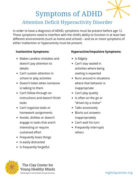 ADHD Symptoms - Clay Center for Young Healthy Minds