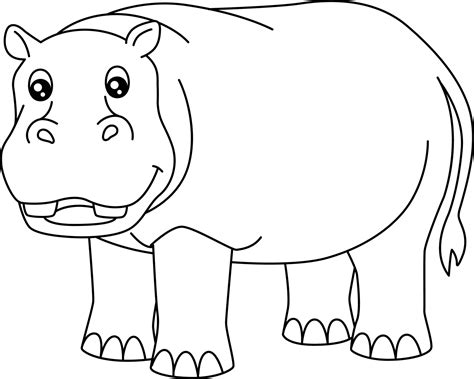 Hippo Coloring Page Vector Art, Icons, and Graphics for Free Download