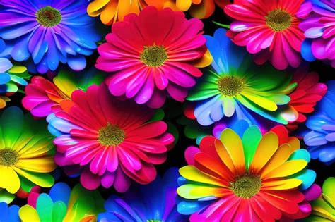 Premium Photo | Rainbow colors flower