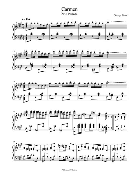 Carmen Sheet music for Piano (Solo) | Musescore.com