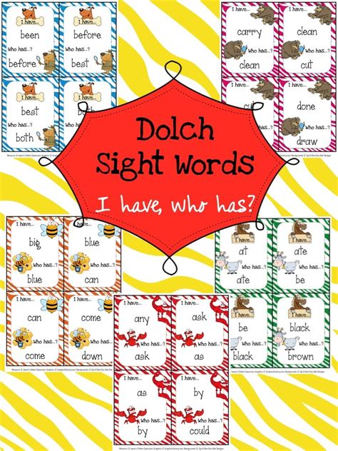This sight words BUNDLE contains 5 sight words game sets including pre-primer sight words ...