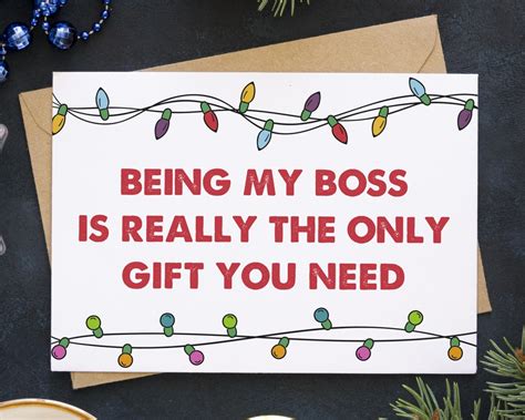 Being My Boss Christmas Card Funny Holiday Card for Boss - Etsy