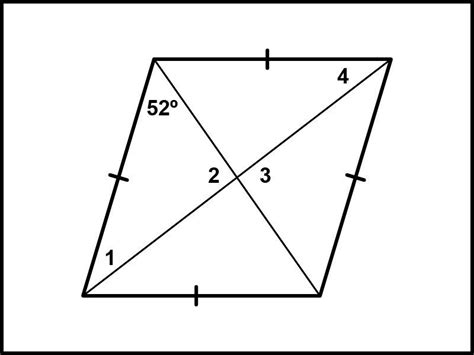 Find the missing angle measures in the given rhombus. - brainly.com