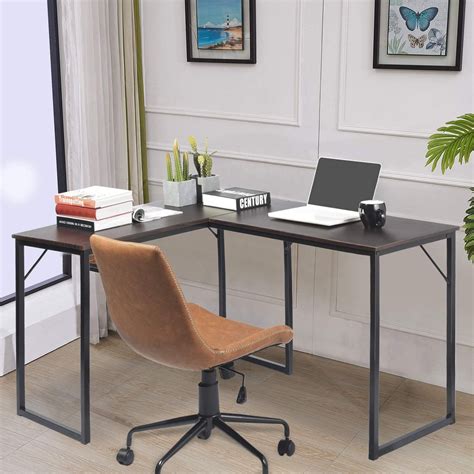 L Shaped Desk With Keyboard Tray - Anna Furniture