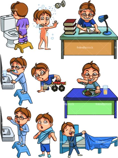 Little Boy Changing Clothes Cartoon Vector Clipart - FriendlyStock