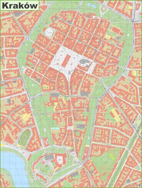 Kraków old town map - Ontheworldmap.com