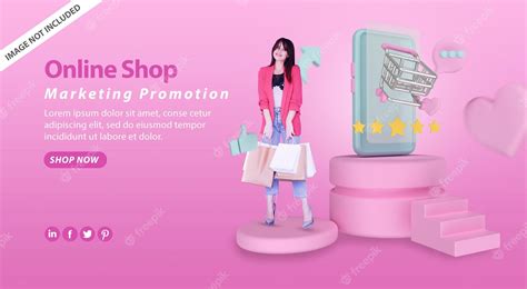 Premium PSD | Banner online shop with 3d illustration