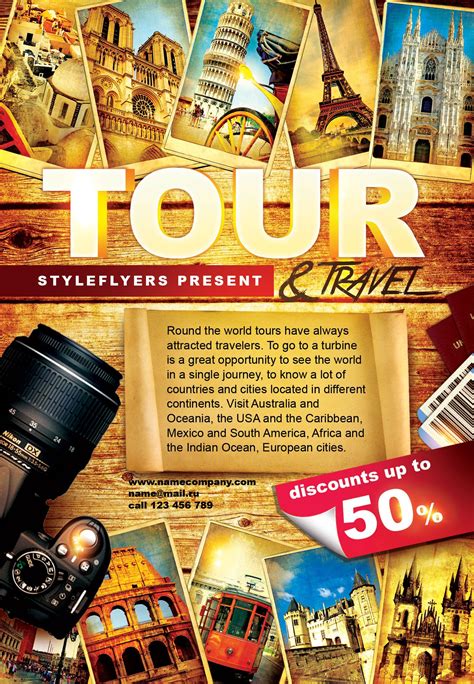 Download this free travel flyer and get: — A PSD format file (Photoshop CS4 or a latter version ...