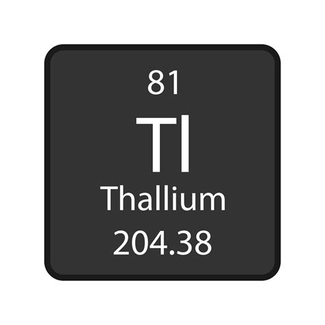 Thallium symbol. Chemical element of the periodic table. Vector ...