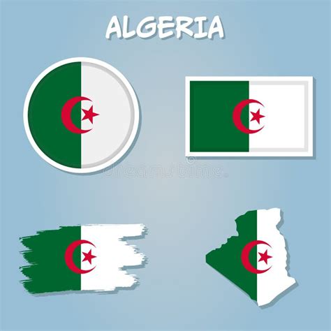 Detailed Illustration of a Map of Algeria with Flag, Vector Stock Vector - Illustration of ...