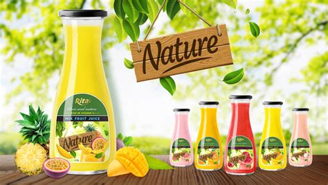 Fruit Juice: Juice packaging design guava juice 1L Glass bottle