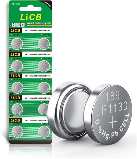 Amazon.com: LiCB 10 Pack LR1130 AG10 Battery 1.5V Long-Lasting Alkaline Button Cell Batteries ...