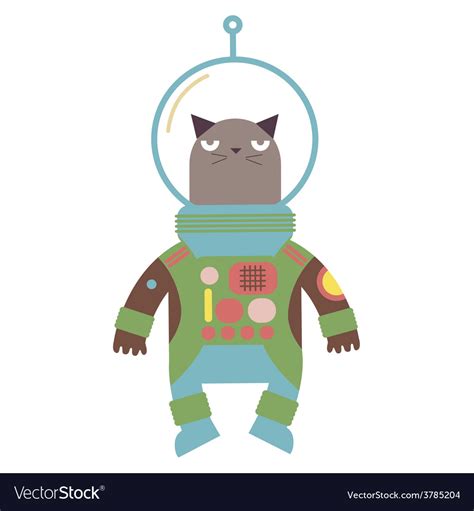 Cat in a space suit Royalty Free Vector Image - VectorStock