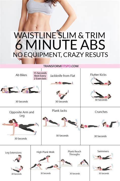 a woman is doing the same exercises for her waist and chest, with text overlaying