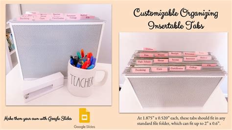 Organizing File Folder Labels, Tabs customizable, Printable - Etsy