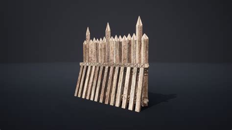 ArtStation - PALISADE BARRICADE BARRIER WALL DAM WOODEN MEDIEVAL ...