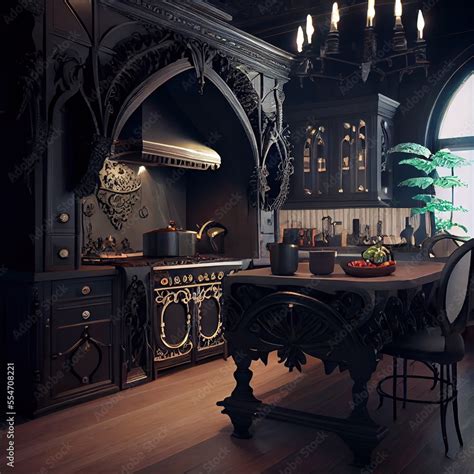 Gothic kitchen Stock Illustration | Adobe Stock