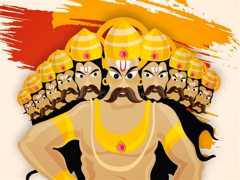 Ravana With Ten Heads For Dussehra Stock Vector - Illustration of india ...