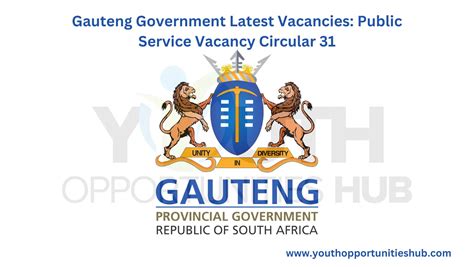 Gauteng Government Latest Vacancies: Public Service Vacancy Circular 31 » Youth Opportunities Hub