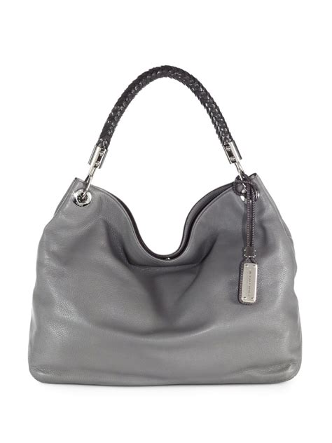 Lyst - Michael Kors Skorpios Leather Shoulder Bag in Gray