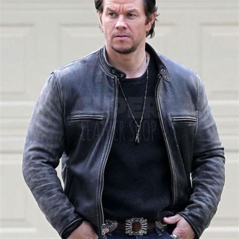 Daddy's Home Mark Wahlberg Dusty Black Biker Jacket