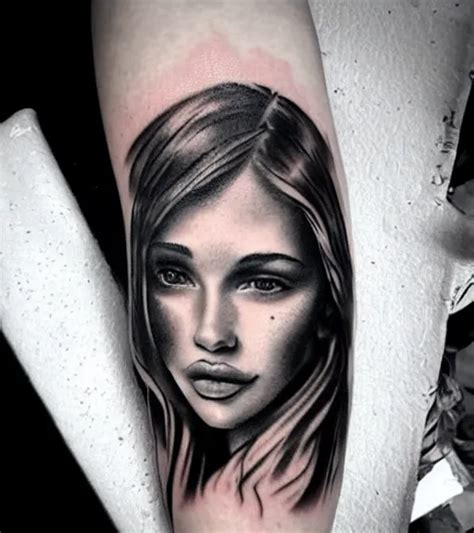 tattoo design sketch of a beautiful girl portrait | Stable Diffusion