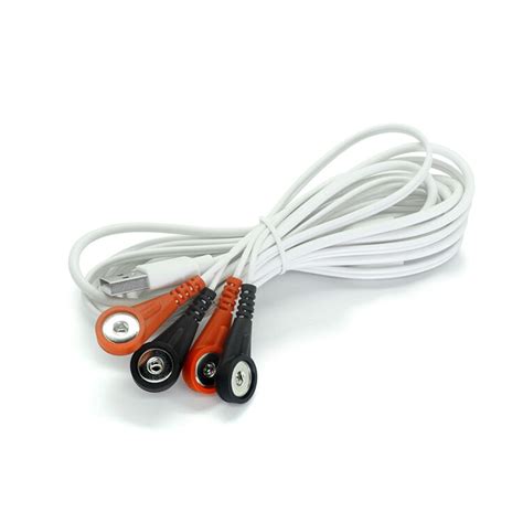 Factory Electrode Lead Pvc Ecg Usb A Male To 4 X 4.0 Female Snap Button Wire For Physiotherapy ...