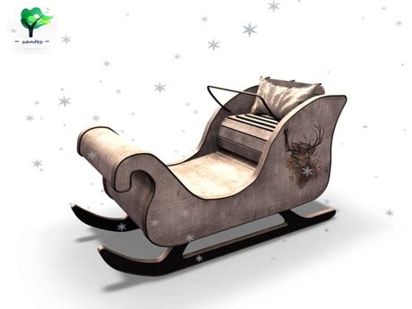 Second Life Marketplace - Wooden Reindeer Sleigh