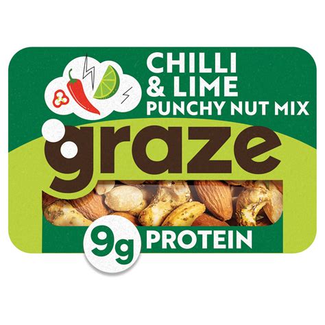 Graze Protein Nut Mix, Chilli & Lime, 41g | Dried Fruit, Nuts & Snacks | Iceland Foods