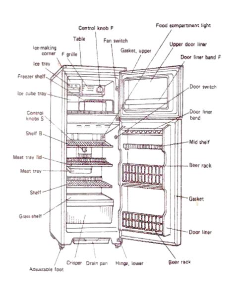 Components of a 2-Door Refrigerator and Its Functions - YaleTools