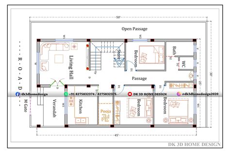 West Facing House Vastu Plan With Pooja Room 3D - jengordon288