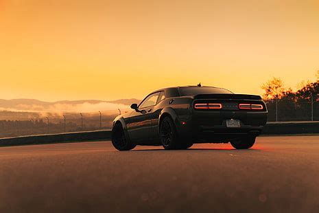 1366x768px | free download | HD wallpaper: black and red muscle car ...