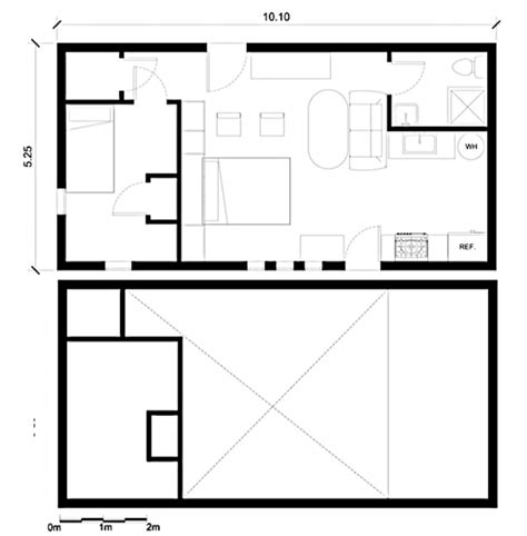 2 -William's Tiny House. First floor plan (Top) and Mezzanine (Bottom). | Download Scientific ...