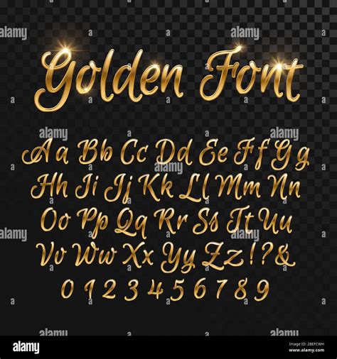 Calligraphic golden letters. Vintage elegant gold font. Luxury vector ...