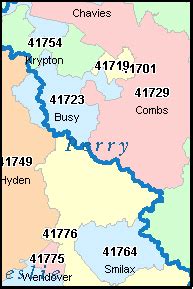 PERRY County, Kentucky Digital ZIP Code Map