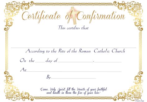 Catholic Confirmation Certificate PDF Printable - Etsy