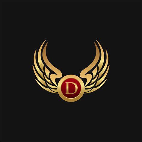 Luxury Letter D Emblem Wings logo design concept template 611276 Vector Art at Vecteezy