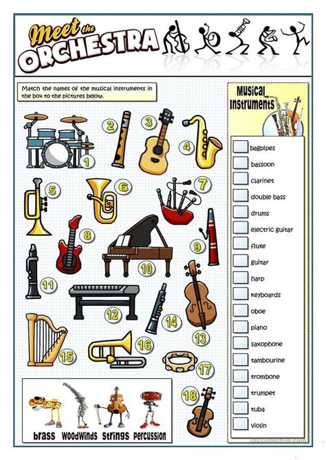 Instruments Of The Orchestra Quiz Worksheets