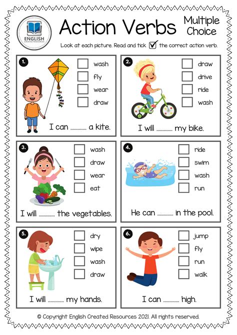 Action Verbs Activity Book