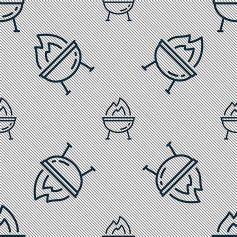 Vector Illustration Of Geometric Texture Seamless Pattern Featuring Grill Icon Sign Vector ...