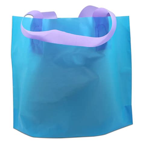 50Pcs/Lot Blue Plastic Shopping Bag with Handle Reusable Shopping Bags ...