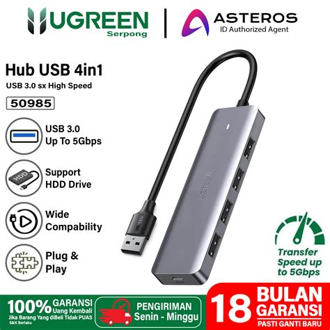 Jual UGREEN USB Hub 3.0 To USB A Original For Laptop Komputer Etc ...