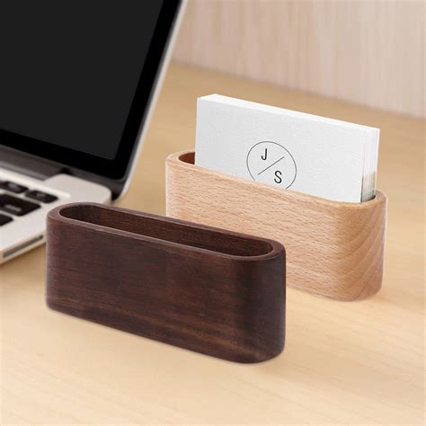 Wooden Business Card Holder Single Compartment Name Card Display Stand Shelf | Shopee Singapore