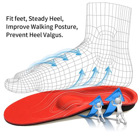 3ANGNI Severe Flat Feet Insoles Orthotic Arch Support Sole Insert Orthopedic Insoles Heel Pain ...